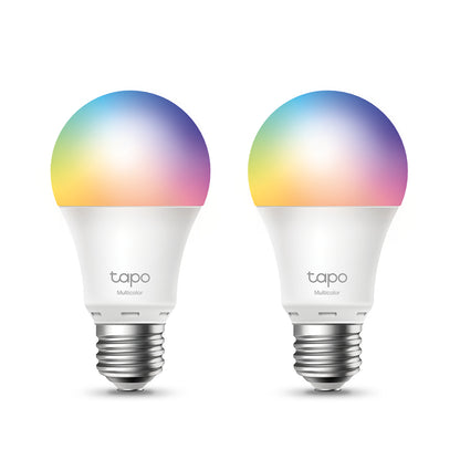 TP-Link Tapo L530E Smart Wi-Fi Light Bulb, Multicolour, E27, 2-Pack