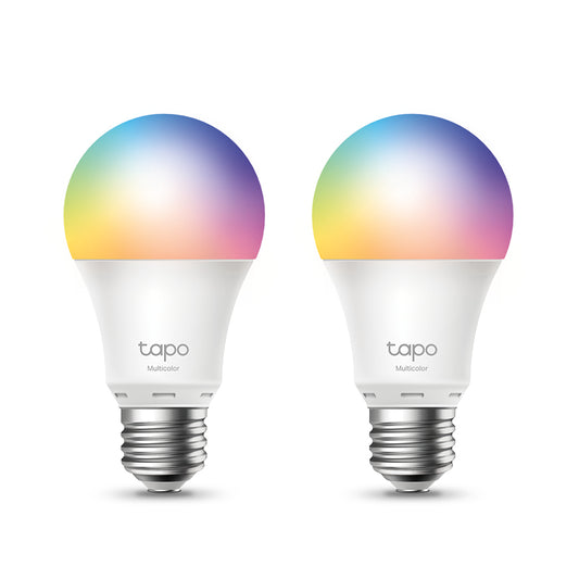 TP-Link Tapo L530E Smart Wi-Fi Light Bulb, Multicolour, E27, 2-Pack