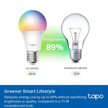 TP-Link Tapo L535E Smart Multicolor Matter LED Bulb, E27, 8.6W, 1055lm