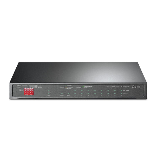 TP-Link TL-SG1210MP, 10-Port Gigabit Unmanaged PoE+ Switch, 8x PoE+, 1x SFP, 123W Budget, Fanless, Black