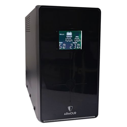 Armour 1500VA UPS, 900W, LCD Display, 3x UK Plug, 2x RJ45, 3x IEC, USB - PC Gear UK