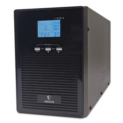Armour 2000VA UPS, 1600W, LCD Display, 2x UK Plug, 2x RJ45, 3x IEC, USB, Brown Box - PC Gear UK