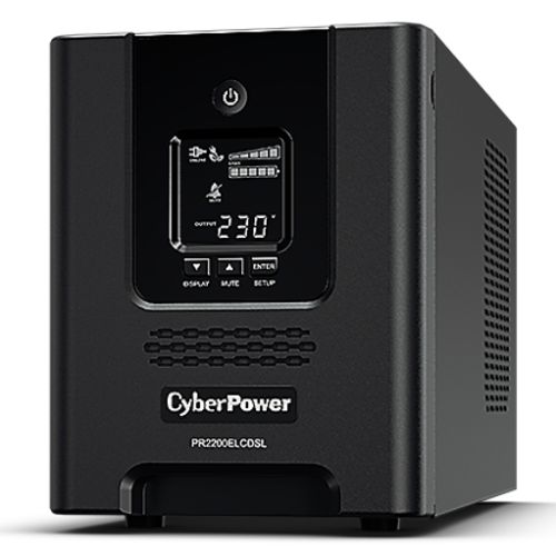 CyberPower 2200VA Line Interactive Tower Pro UPS, 1980W, LCD Display, 9x IEC, AVR Energy Saving, Hot-Swap Batteries - PC Gear UK