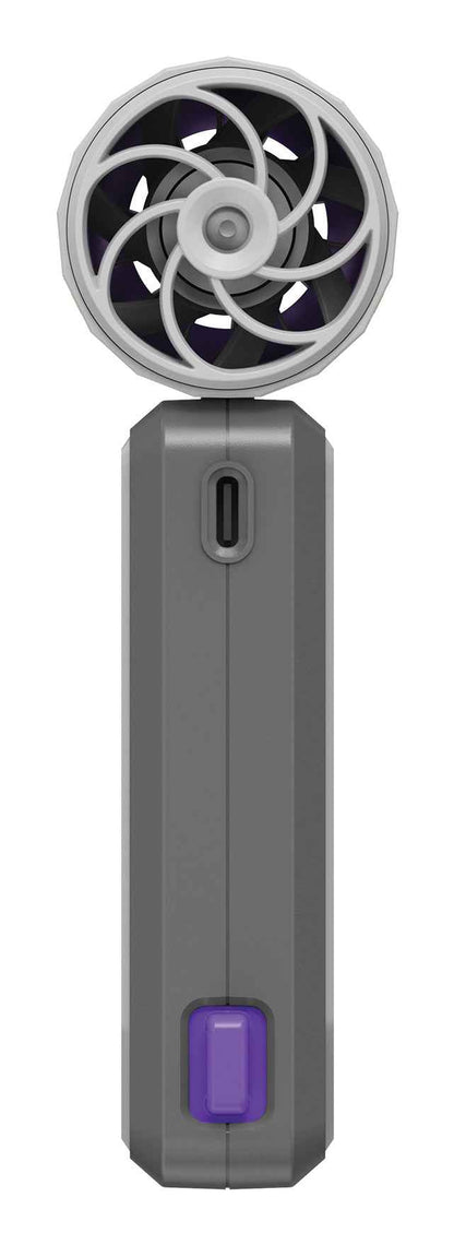Verbatim Cool 'n' Go AirJet Handheld Fan, Grey, Purple