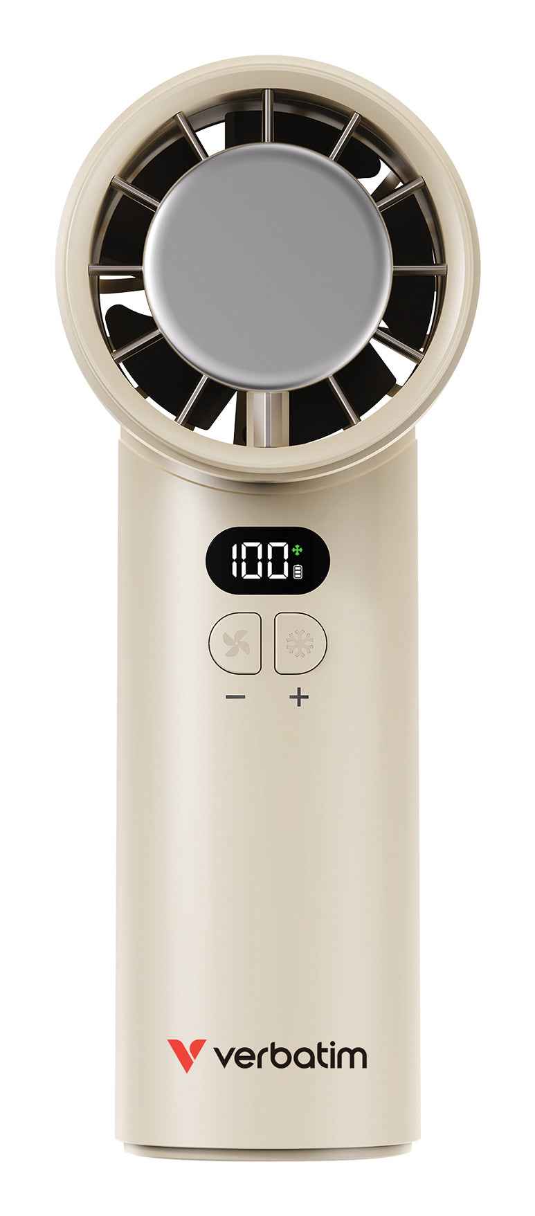 Verbatim Cool 'n' Go Ice Touch Handheld Fan, White, Silver