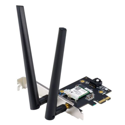 Asus (PCE-BE6500) BE6500 Wi-Fi 7 Tri-Band PCI Express Adapter, Bluetooth 5.4, 4096-QAM, WPA3 - PC Gear UK