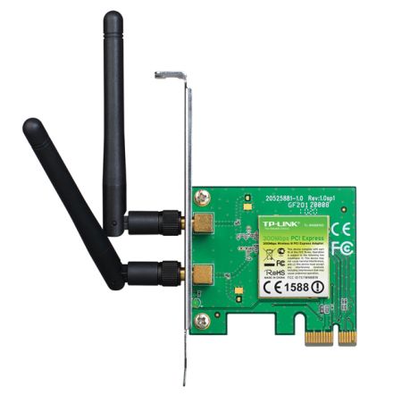 TP-LINK (TL-WN881ND) 300Mbps Wireless N PCI Express Adapter, 2 Detachable Antennas, Low Profile Bracket - PC Gear UK