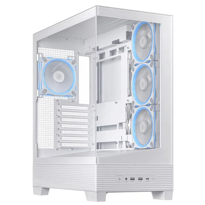ASUS A31 PLUS ARGB ATX Midi Tower Case | 4 ARGB Fans | 360mm Radiator | BTF Compatible | White