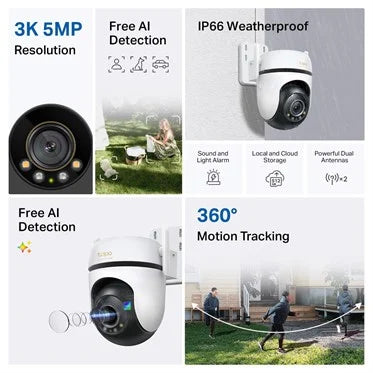 TP-Link Tapo C530WS Outdoor Pan/Tilt Wi-Fi Security Camera | 3K | IP66 | Colour Night Vision