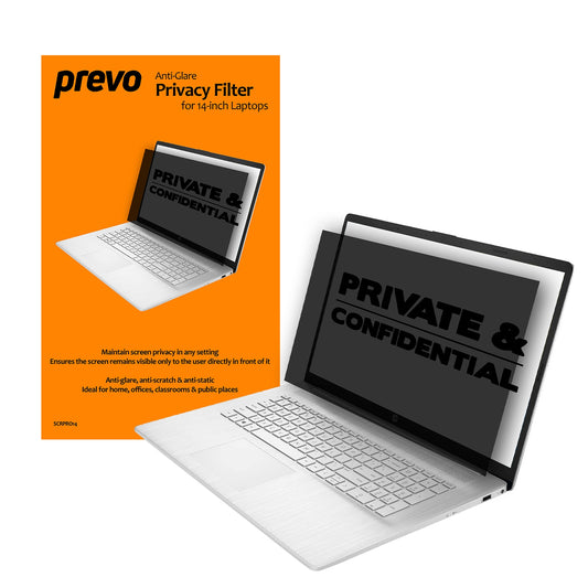prevo 14-Inch Anti-Glare Laptop Privacy Screen Filter, Anti-Peep, Anti-Static, Blackout - PC Gear UK