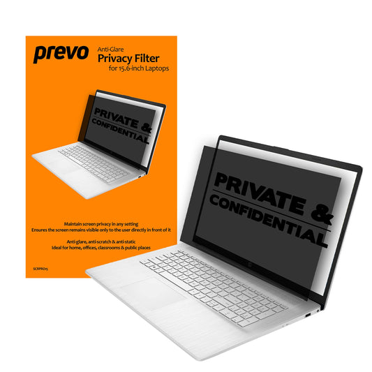 prevo 15.6 Inch Anti-Glare Laptop Privacy Screen Filter, Anti-Peep, Anti-Static, Blackout - PC Gear UK