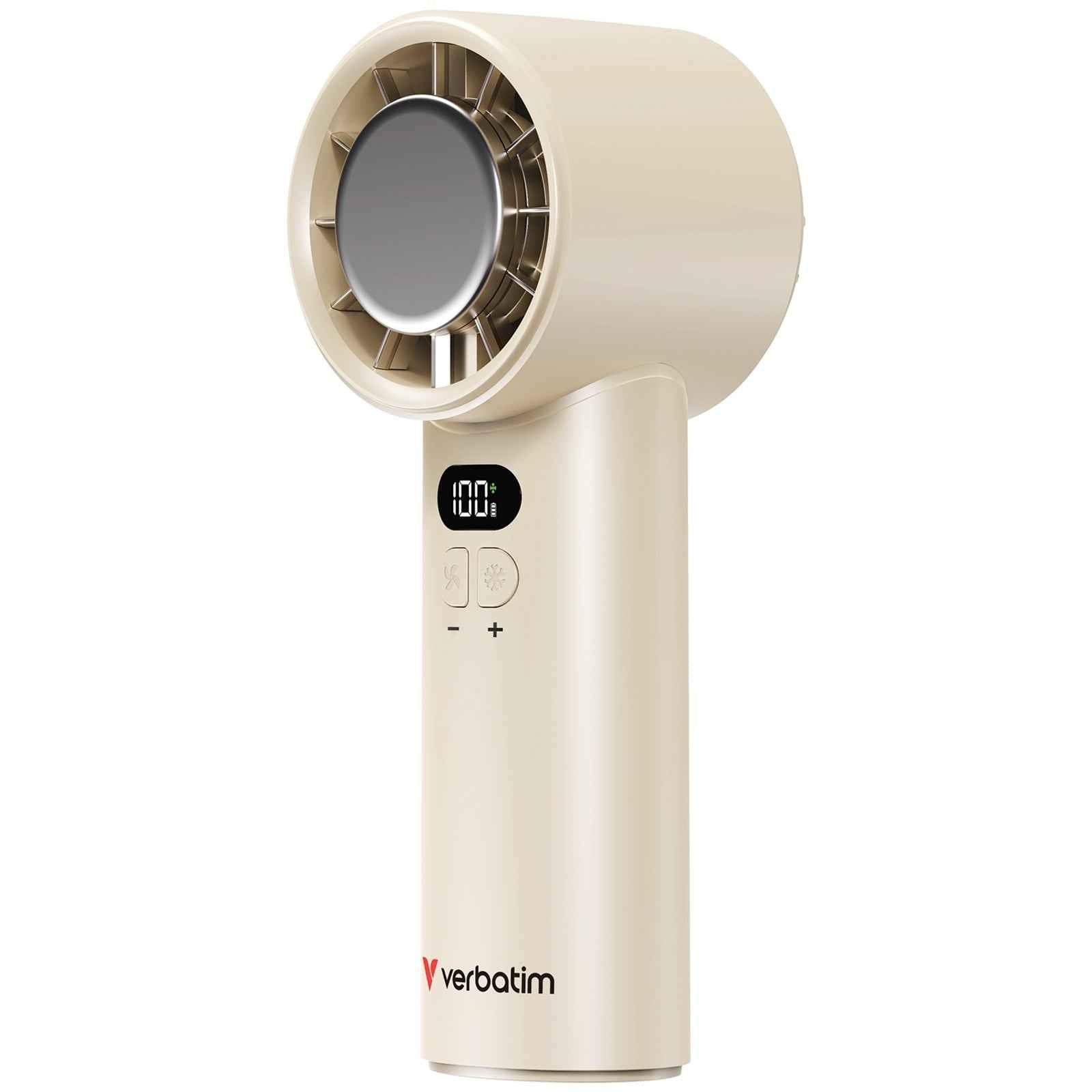 Verbatim Cool 'n' Go Ice Touch Handheld Fan, White, Silver