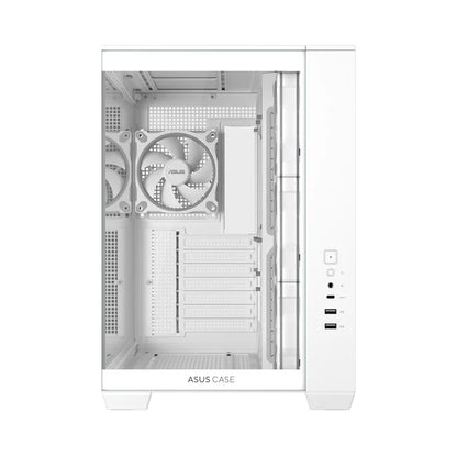 ASUS A32 PLUS ARGB Dual-Chamber ATX Mid Tower Case | 270° Panoramic | 4 ARGB Fans | White