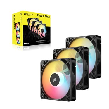 Corsair RS120-R ARGB Reverse Rotor 120mm Case Fan | 3-Pack | Black