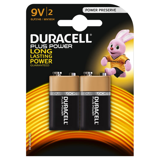 Duracell Plus Power Alkaline Pack of 2 9V Battery - PC Gear UK
