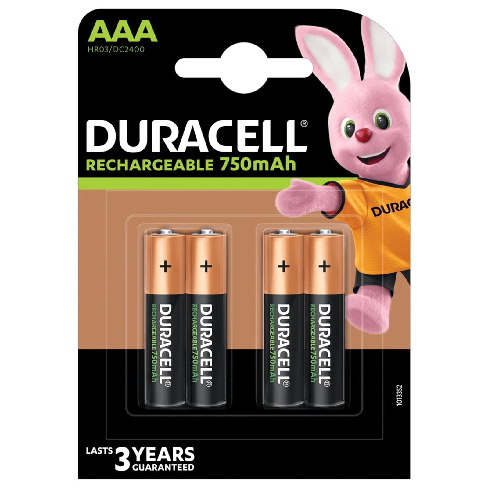 Duracell Rechargable Pack of 4 AAA 750mAh Rechargeable Batteries - PC Gear UK