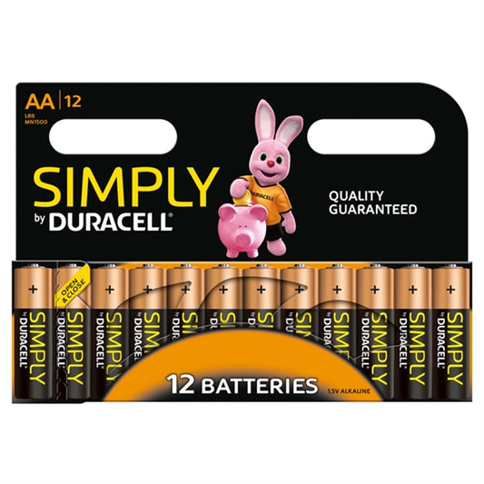 Duracell Simply Alkaline Pack of 12 AA Batteries - PC Gear UK