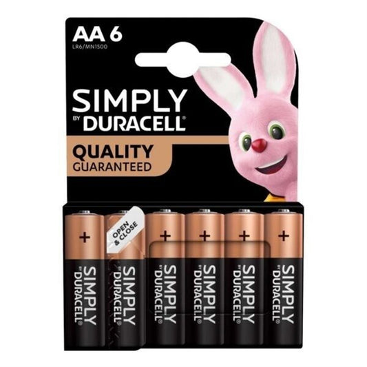 Duracell Simply Alkaline Pack of 6 AA Batteries - PC Gear UK