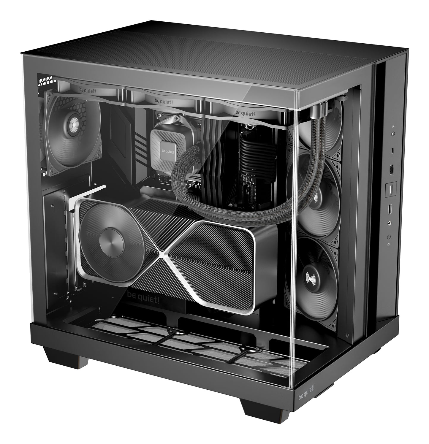 be quiet! Light Base 500 BGW83, Mid-Tower ATX, Tempered Glass, 4x PWM Fans, USB-C, 360mm Rad Support, Black