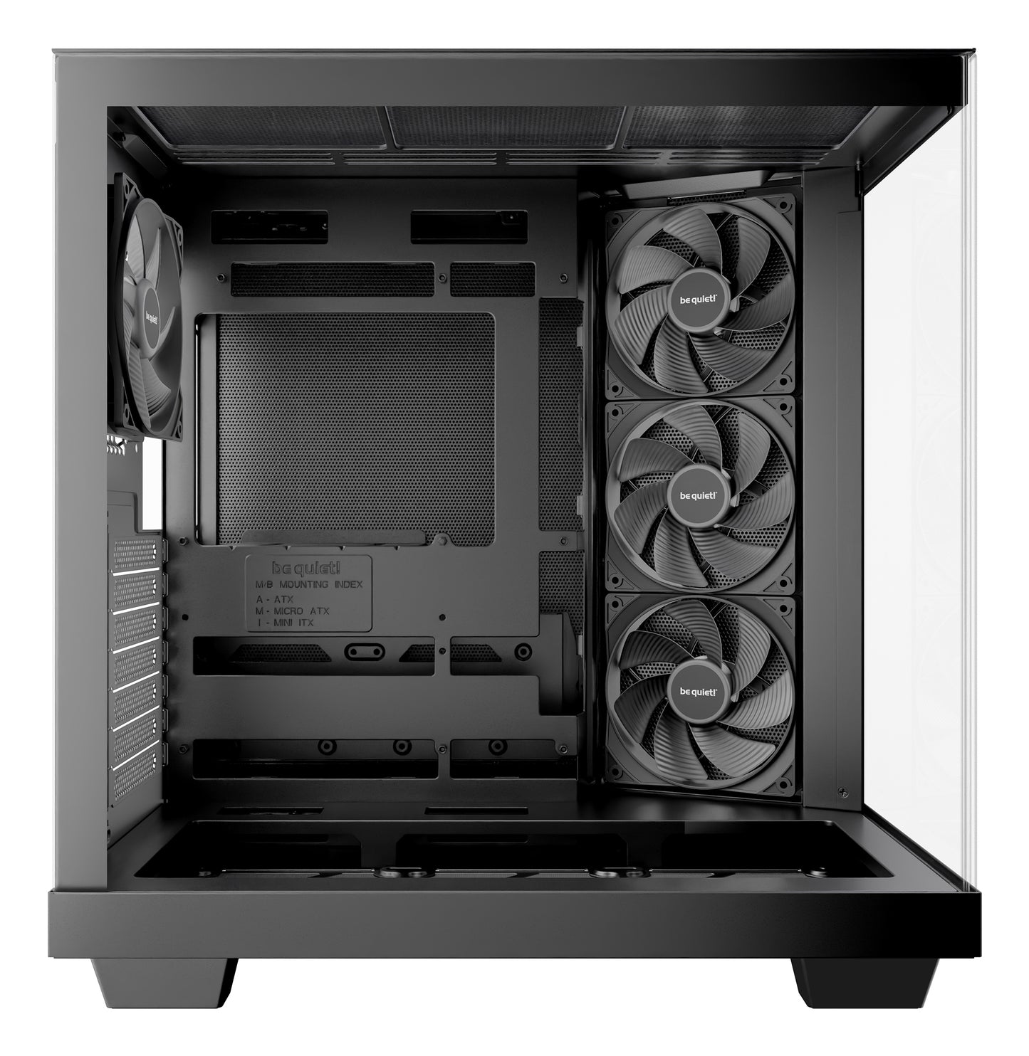 be quiet! Light Base 500 BGW83, Mid-Tower ATX, Tempered Glass, 4x PWM Fans, USB-C, 360mm Rad Support, Black
