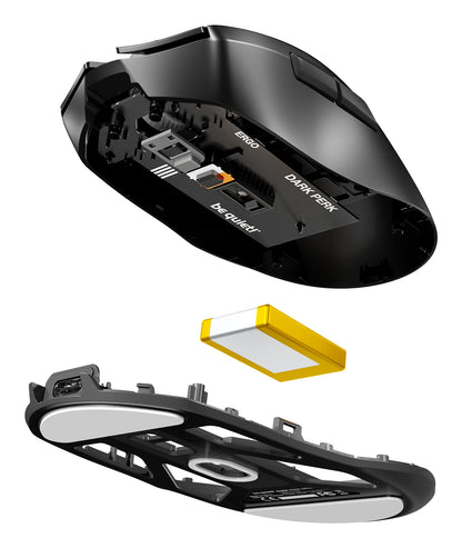 be quiet! Dark Perk Ergo Wireless Gaming Mouse | Lightweight 55g, PixArt PAW3950, 32000 DPI, 110Hr Battery, 8000Hz Polling