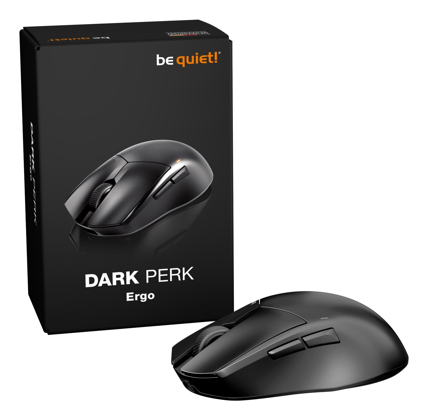 be quiet! Dark Perk Ergo Wireless Gaming Mouse | Lightweight 55g, PixArt PAW3950, 32000 DPI, 110Hr Battery, 8000Hz Polling