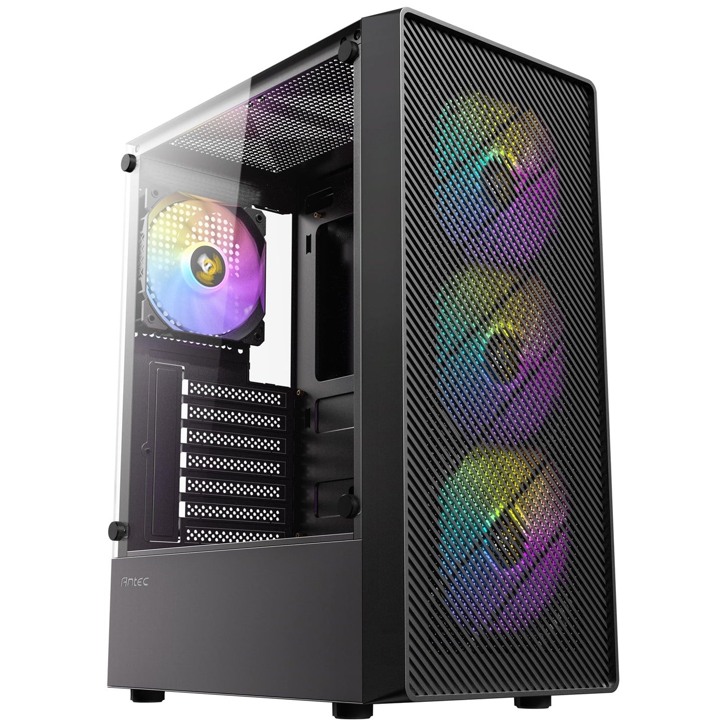 Antec, Antec AX26 RGB Elite Mid-Tower Gaming Case, ATX/mATX/ITX, 4x 120mm RGB Fans, Tempered Glass, Black, Mid Tower