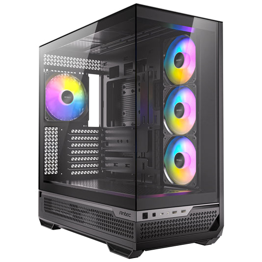 Antec, Antec C7 ARGB Mid-Tower Gaming Case, E-ATX/ATX/mATX/ITX, 3x 120mm & 1x 140mm ARGB Fans, Tempered Glass, Black, Mid Tower