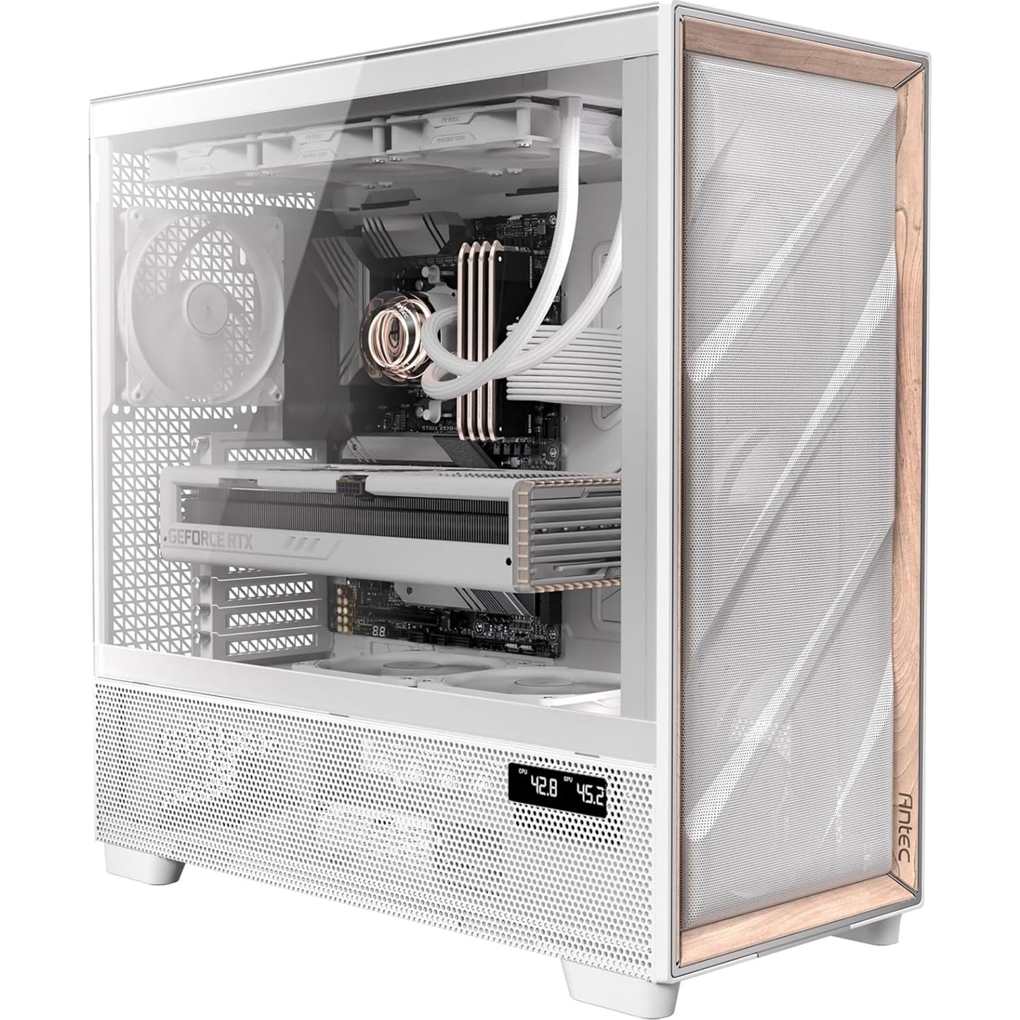 Antec Flux Pro Full Tower Gaming Case, 2 x USB 3.0 / 1 x USB Type-C Tempered Glass Side Window Panel, Antec Flux Airflow Channel, 6 Pre-Installed PWM Fans, E-ATX (=285mm), ATX, Micro-ATX, ITX Compatible