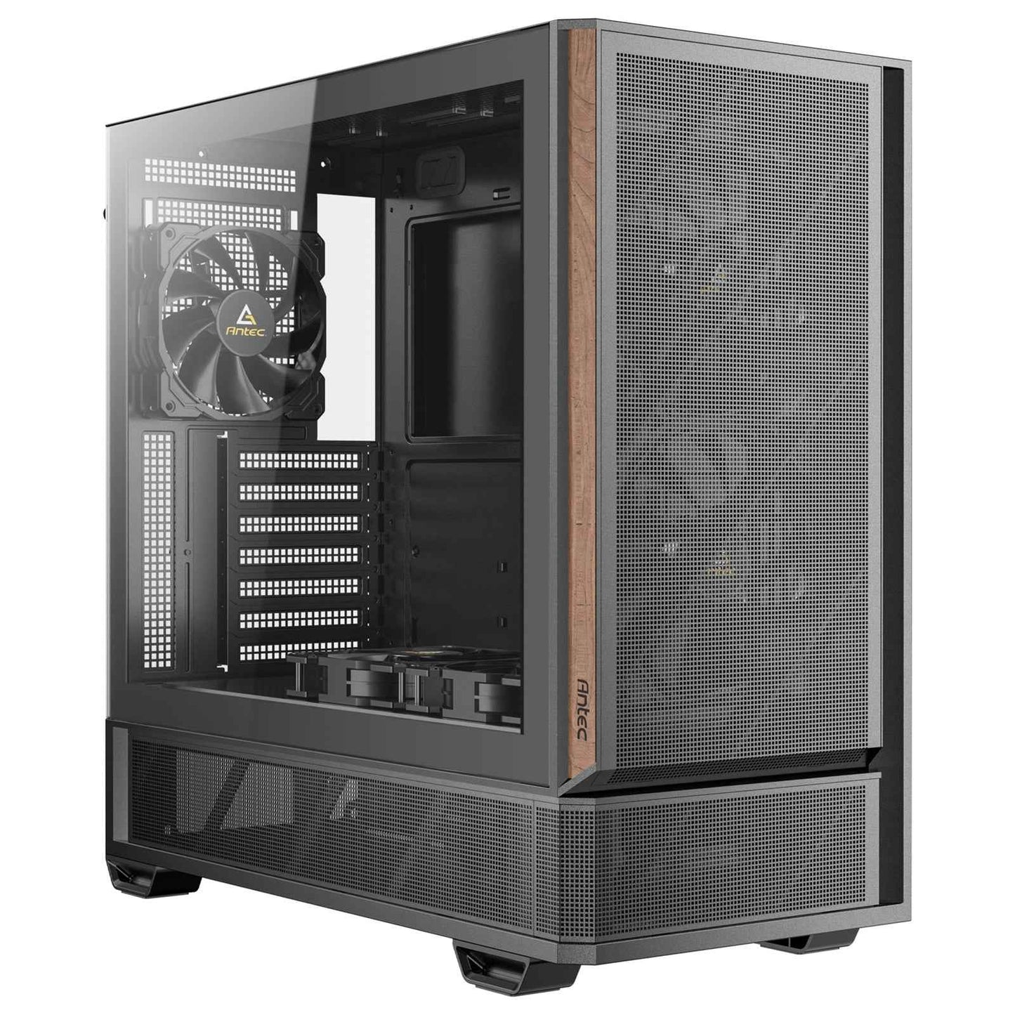 Antec P30 Air Mid-Tower Gaming Case, 1 x USB Type-C / 2 x USB 3.0, Tempered Glass Side Window Panel, Large Mesh Front with Premier Wood Accents, 3 x Pre-Installed PWM Fans, ATX, Micro-ATX , ITX Compatible