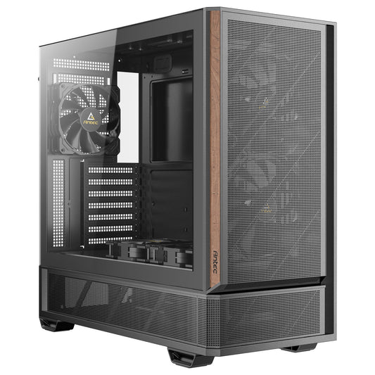 Antec P30 Air Mid-Tower Gaming Case, 1 x USB Type-C / 2 x USB 3.0, Tempered Glass Side Window Panel, Large Mesh Front with Premier Wood Accents, 3 x Pre-Installed PWM Fans, ATX, Micro-ATX , ITX Compatible