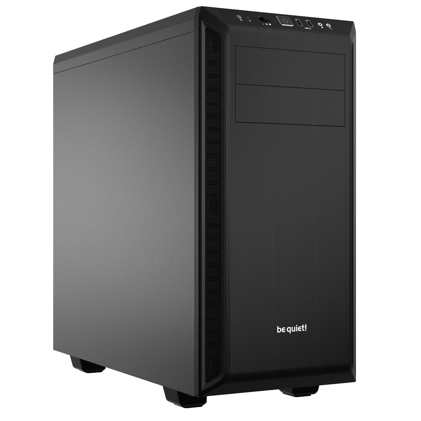 be quiet! Pure Base 600 Case, Black, MId Tower, 2 x USB 3.2 Gen 1 Type-A, 3 x Pure Wings 2 Black PWM Fans Included, Completely Sound Insulated with Dampening Materials, Adjustable Top Cover Vent - PC Gear UK