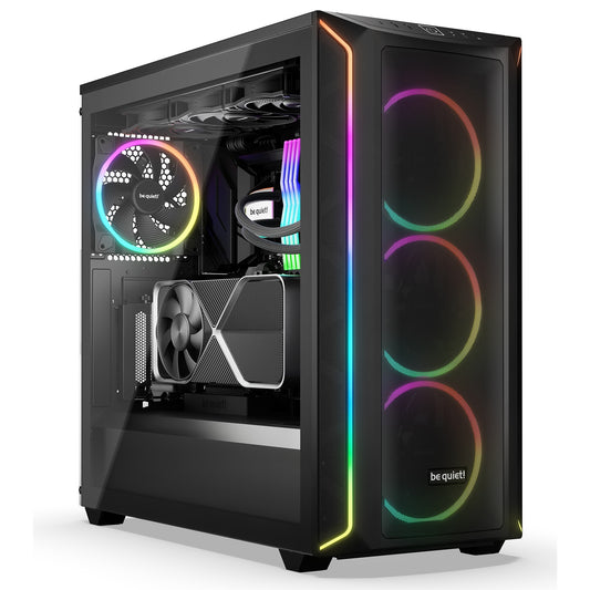be quiet! Shadow Base 800 FX ARGB Black Mid Tower Chassis, Addressable RGB LEDs, 4x 140mm Fans, mITX/mATX/ATX/EATX - PC Gear UK