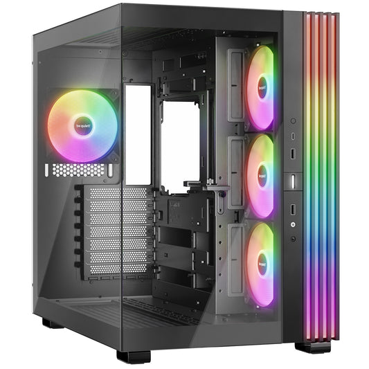 be-quiet! Light Base 600 LX, Black, Midi-Tower ATX Case, Massive ARGB LED Strip, Full Windowed Design, 4x Light Wings LX 120mm PWM fans included - PC Gear UK