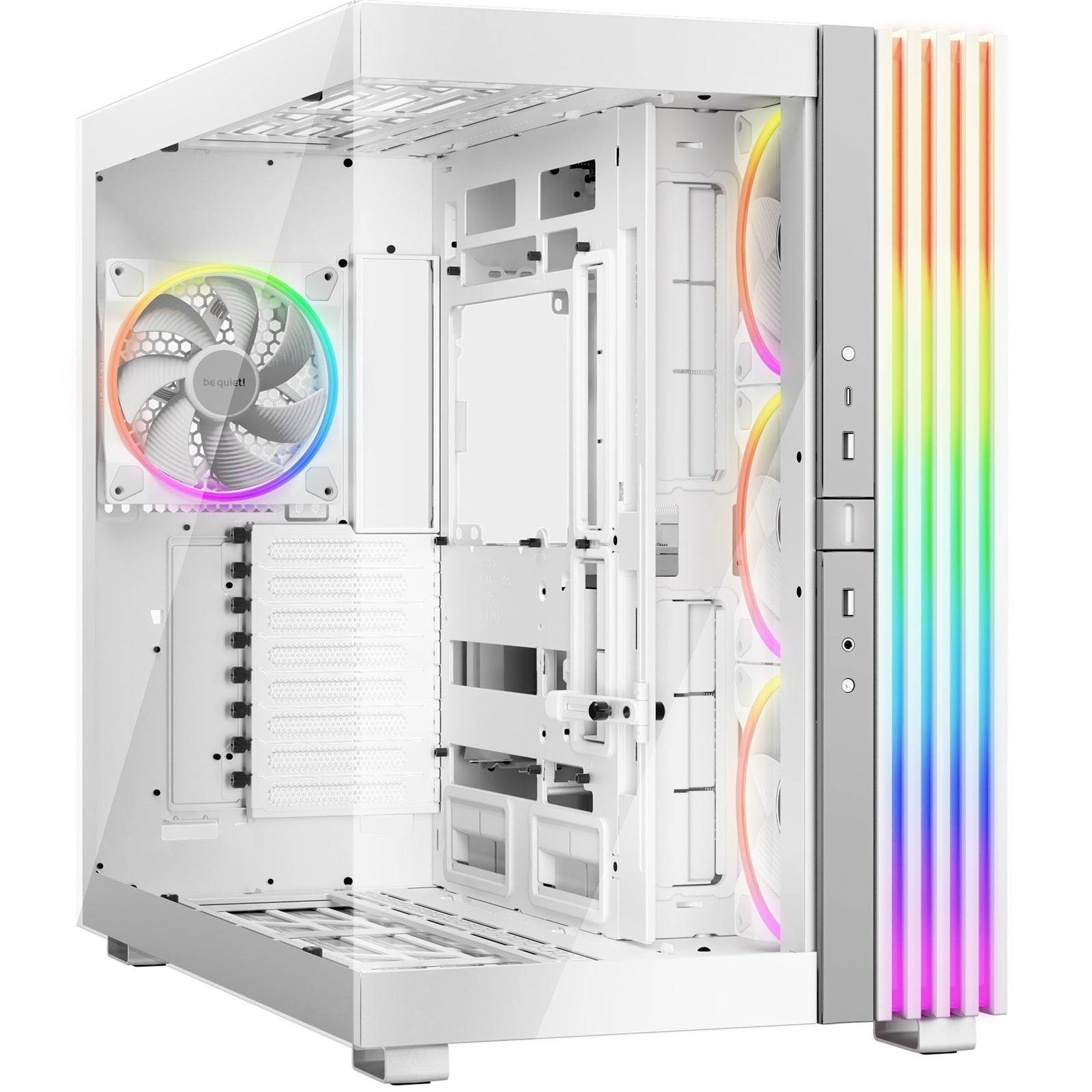 be-quiet! Light Base 900 FX, White, Full Tower E-ATX Case, Massive ARGB LED Strip, Full Windowed Design, 4 Light Wings 140mm PWM fans included - PC Gear UK