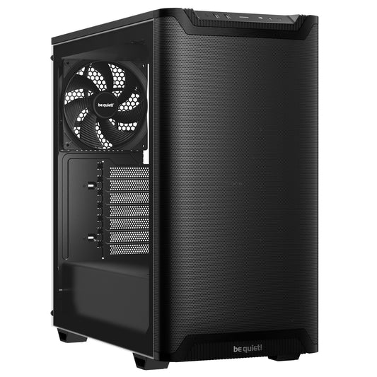 be quiet! Pure Base 501 Airflow Window Black ATX Mid Tower Case with USB-A, USB-C, 2 x Pure Wings 2 140mm Black PWM Fans, Sleek Front Panel and Airflow Cover - PC Gear UK