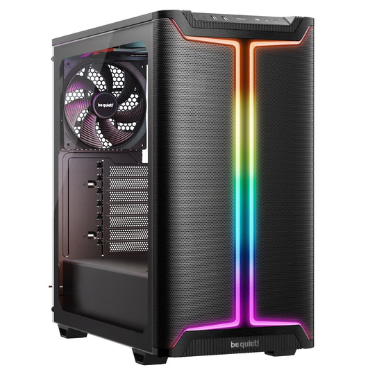 be quiet! Pure Base 501 DX Airflow Window Black ATX Mid Tower ARGB Case with USB-A, USB-C, 3 x Pure Wings 3 140mm Black PWM Fans - PC Gear UK