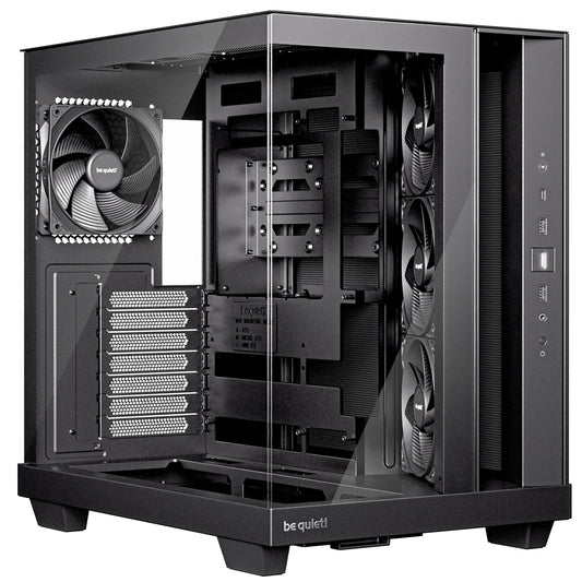 be quiet! Light Base 500 BGW83, Mid-Tower ATX, Tempered Glass, 4x PWM Fans, USB-C, 360mm Rad Support, Black