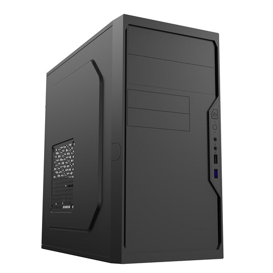 CiT Work Micro-ATX PC Case with USB 3.0, HD Audio, and Efficient Cooling. Compact Steel Design for Home and Office Builds - PC Gear UK