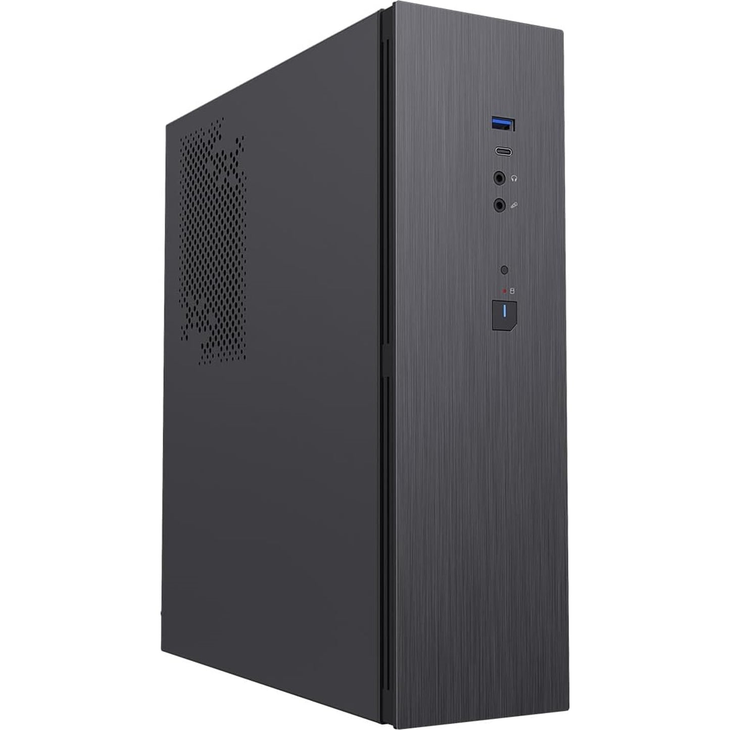 CiT S8i SFF Micro-ATX PC Case - 8.3L Compact Desktop Chassis, Brushed Front, 1 x 80mm Fan, 2 x USB 3.0, TFX PSU Support, Black, SFF