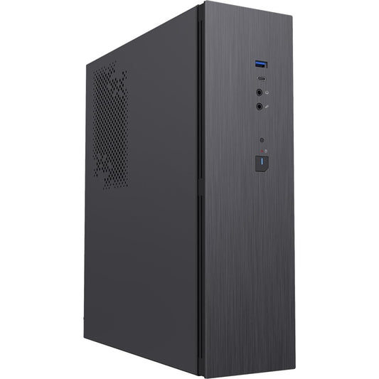 CiT S8i SFF Micro-ATX PC Case - 8.3L Compact Desktop Chassis, Brushed Front, 1 x 80mm Fan, 2 x USB 3.0, TFX PSU Support, Black, SFF