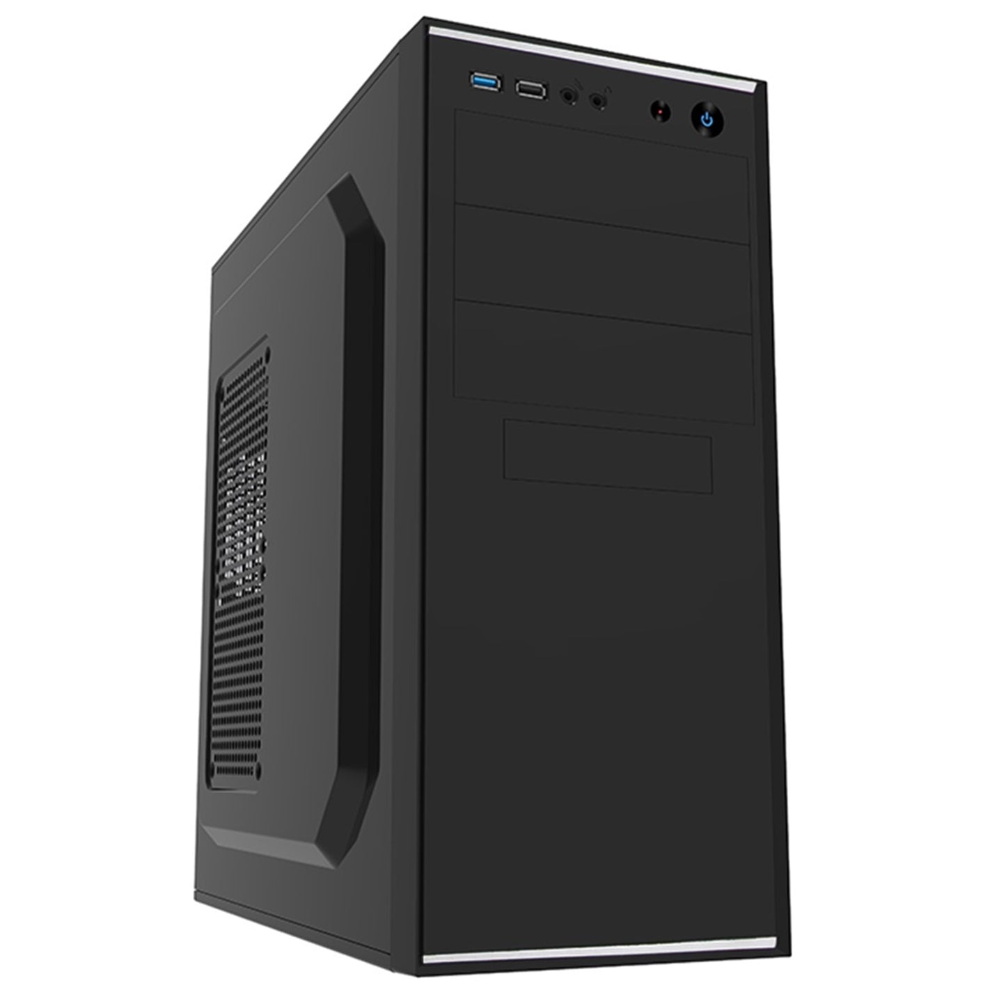 CiT Jet Stream Mid Tower 1 x USB 3.0 / 1 x USB 2.0 Black & Silver Case with 500W PSU, Mid Tower