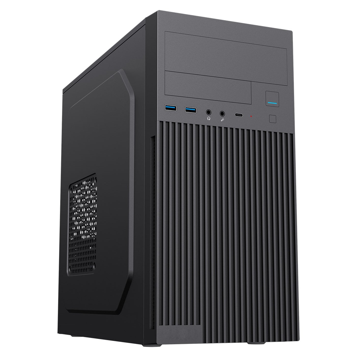 CiT Mentor Micro-ATX Office PC Case With USB Type C and 80mm Rear Black Fan Included, Micro ATX