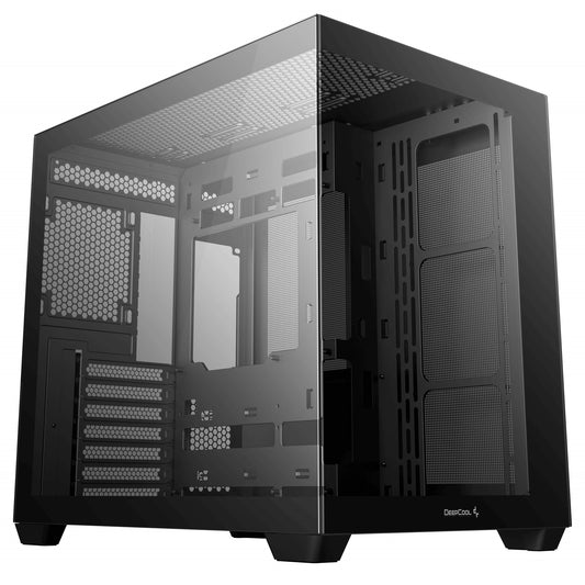 DeepCool CG530 Dual-Chamber Mid Tower Case, Tempered Glass Panels, Advanced Cooling Support, Exceptional Cable Management, Black - PC Gear UK