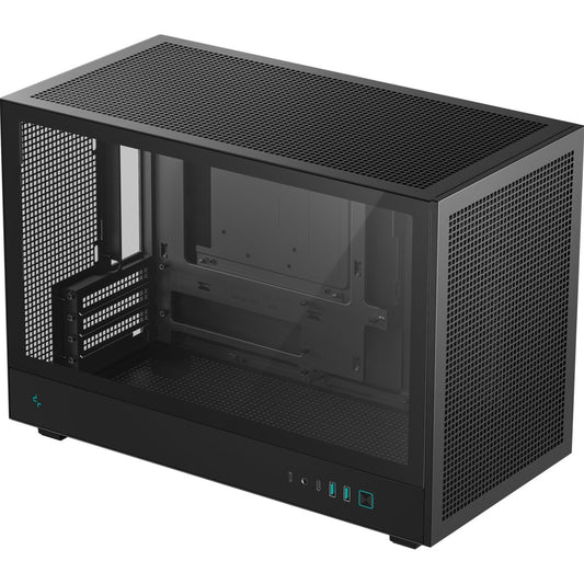 DeepCool CH260 Micro-ATX Case, High-Airflow Compact PC Case with Tempered Glass Panel, USB-C Port, Supports 360mm Radiator, ATX PSU, Black - PC Gear UK