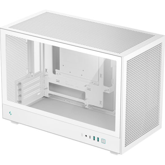 DeepCool CH260 White Micro-ATX Case, High-Airflow Compact PC Case with Tempered Glass Panel, USB-C Port, Supports 360mm Radiator, ATX PSU, Black - PC Gear UK