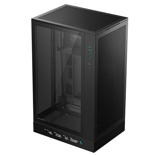 DeepCool, DeepCool CH270 Digital Micro-ATX Case, Mini-Tower PC Case with Tempered Glass Side Panel, USB-C Port, High Airflow Support for 360mm Radiator, ATX PSU, Black, Mini Tower