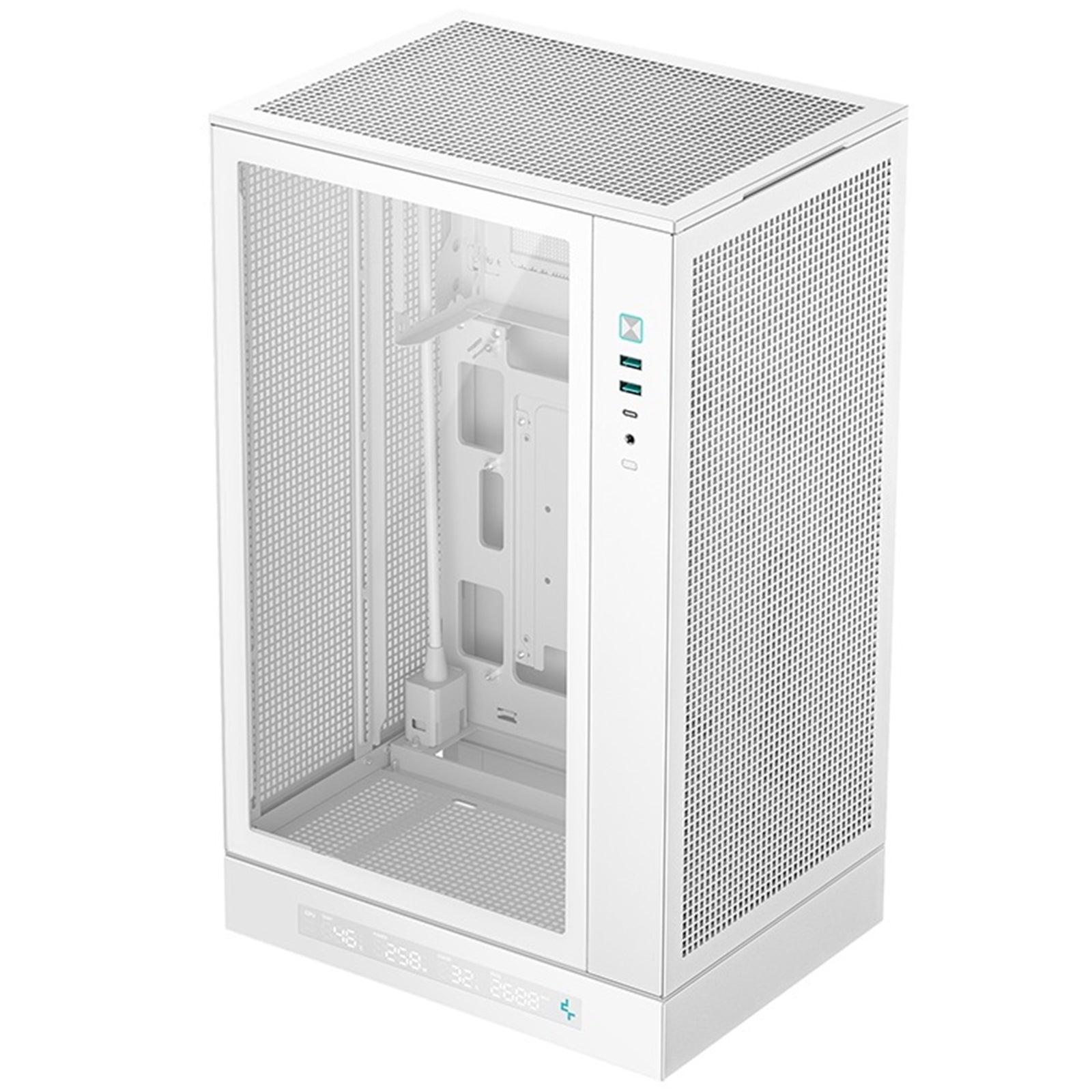 DeepCool CH270 Digital Micro-ATX Case, Mini-Tower PC Case with Tempered Glass Side Panel, USB-C Port, High Airflow Support for 360mm Radiator, ATX PSU, White - PC Gear UK