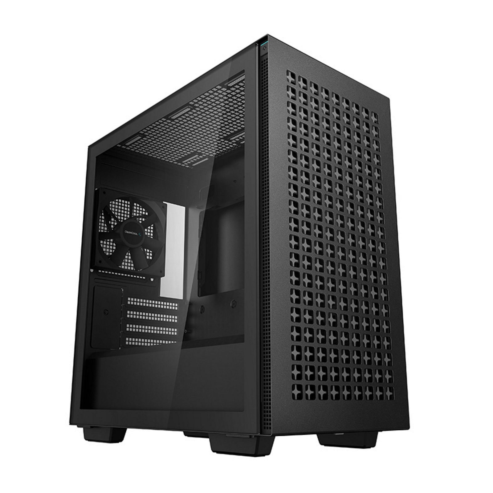 DeepCool CH370, Black, Mini Tower Chassis w/ Tempered Glass Window, 1x 120mm Fan, 2x USB 3.0, mATX/mITX - PC Gear UK