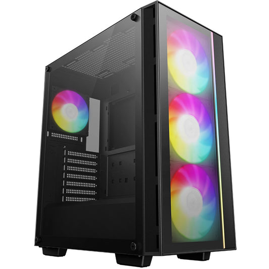 DeepCool MATREXX 55 V4 C Mid-Tower ATX Case, Type-C and USB 3.0,  front ARGB fans and front LED strip, Tempered Glass Side Panel - PC Gear UK